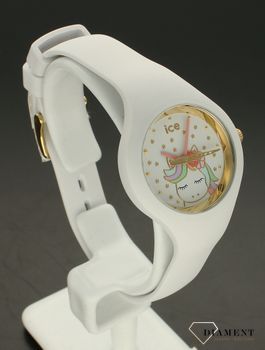 Zegarek dla dziewczynki biały Ice Watch 'Kolorowy konik' 018421. Efektowna i dziecięca tarcza zegarka ze wzorem konika- jednorożca. Biała koperta połączona z paskiem tworzą spójną całość. Zegarek dla dz (3).jpg