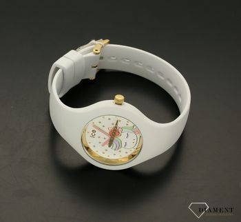 Zegarek dla dziewczynki biały Ice Watch 'Kolorowy konik' 018421. Efektowna i dziecięca tarcza zegarka ze wzorem konika- jednorożca. Biała koperta połączona z paskiem tworzą spójną całość. Zegarek dla dz (5).jpg