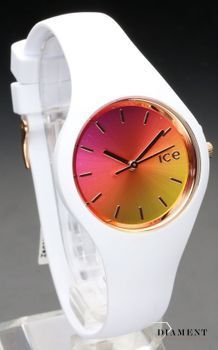 Zegarek damski na białym pasku Ice Watch Sunset Set z bransoletką 018495. Idealny zestaw prezentowy. Zegarek Ice Watch w kolorze (1).jpg