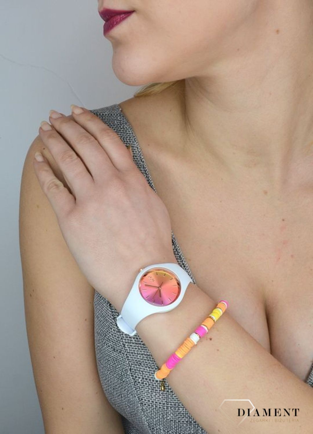 Zegarek damski na białym pasku Ice Watch Sunset Set z bransoletką 018495 (1).jpg