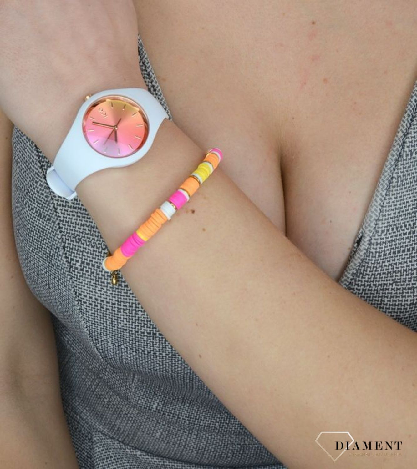 Zegarek damski na białym pasku Ice Watch Sunset Set z bransoletką 018495 (1).jpg