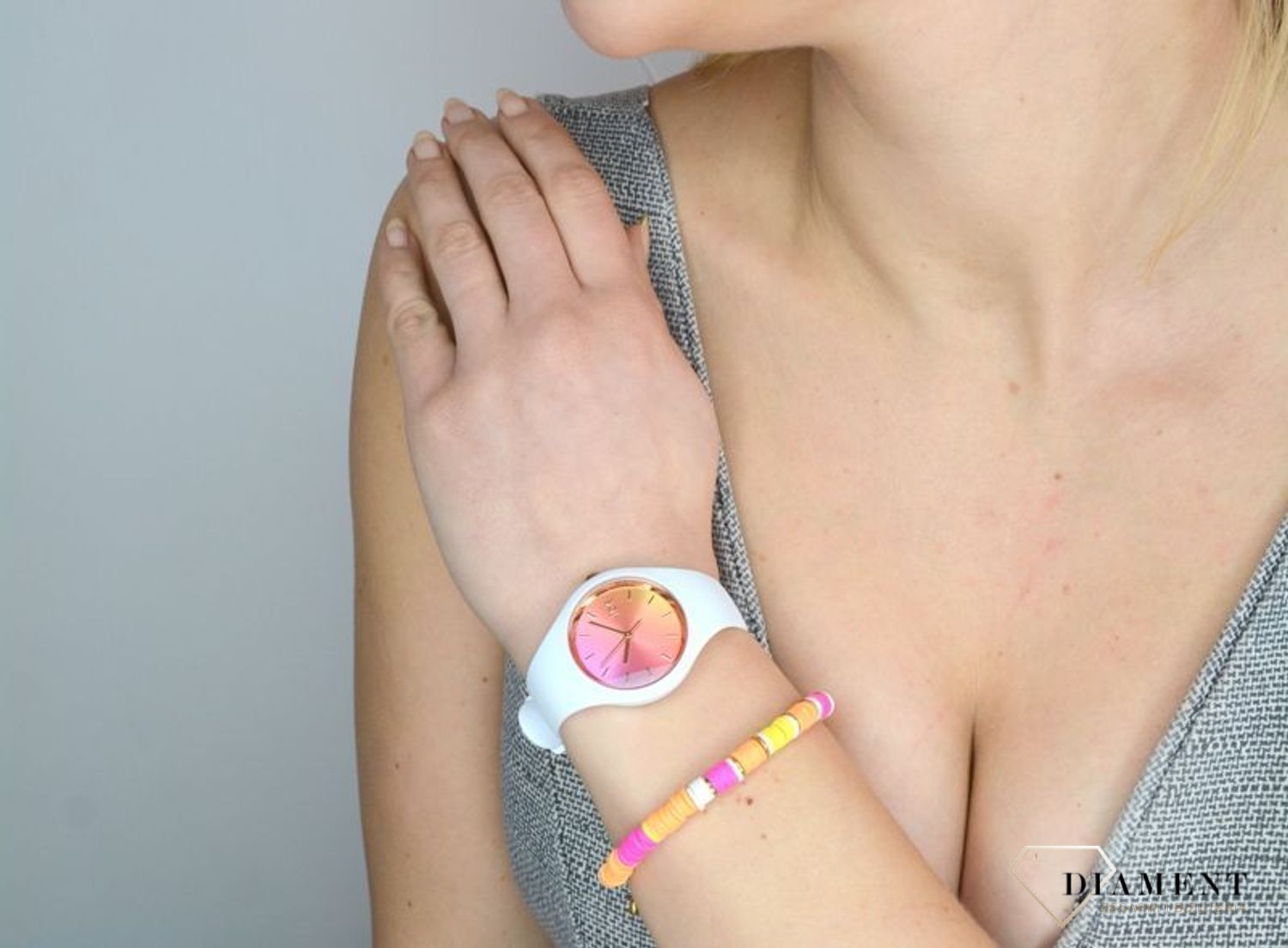 Zegarek damski na białym pasku Ice Watch Sunset Set z bransoletką 018495 (1).jpg