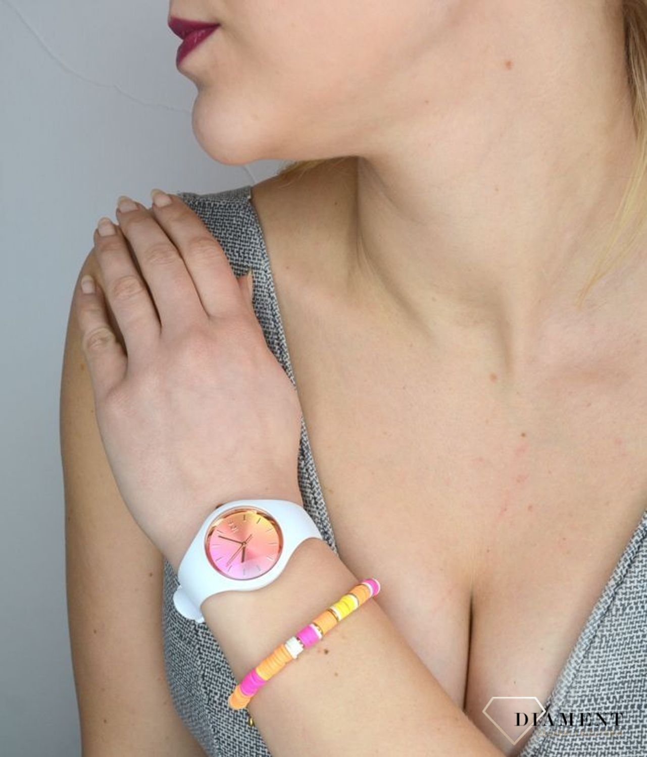 Zegarek damski na białym pasku Ice Watch Sunset Set z bransoletką 018495 (1).jpg