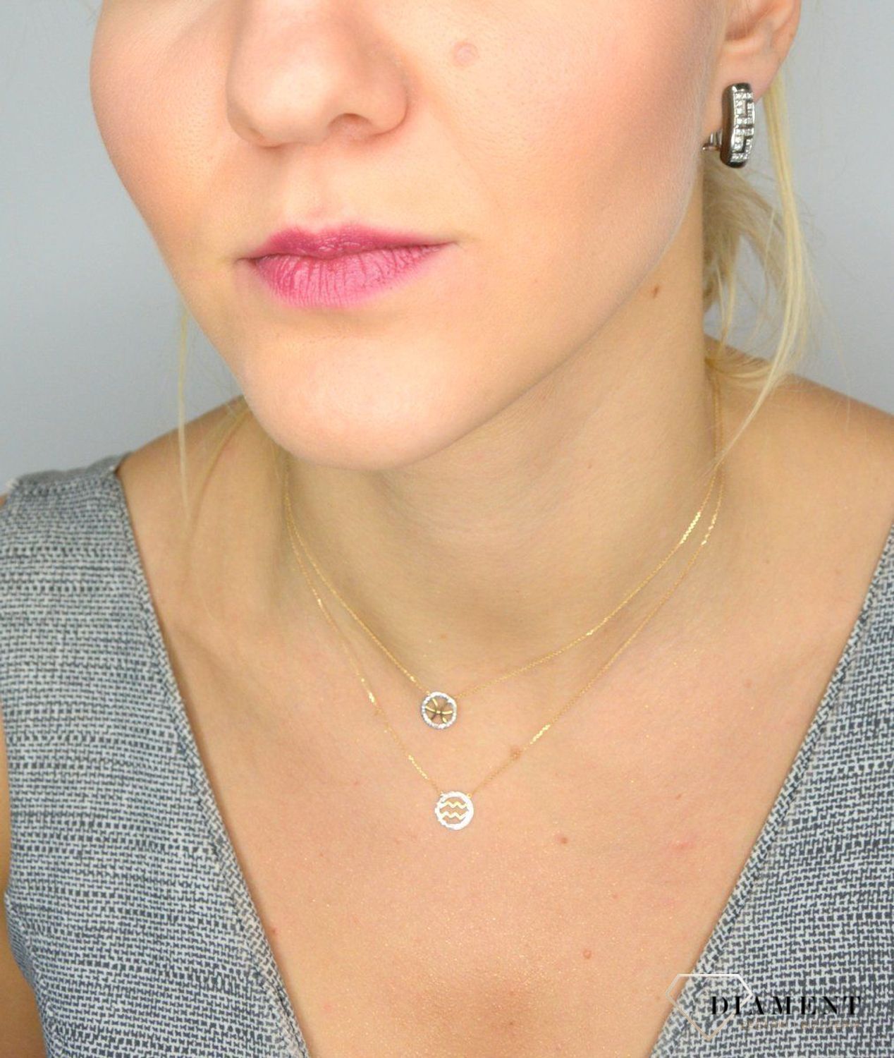 Kolczyki złote wiszące DIAMENT rodowane białe złoto i diamenty 'Guci' E56853 WSI 0,40ct40.jpg