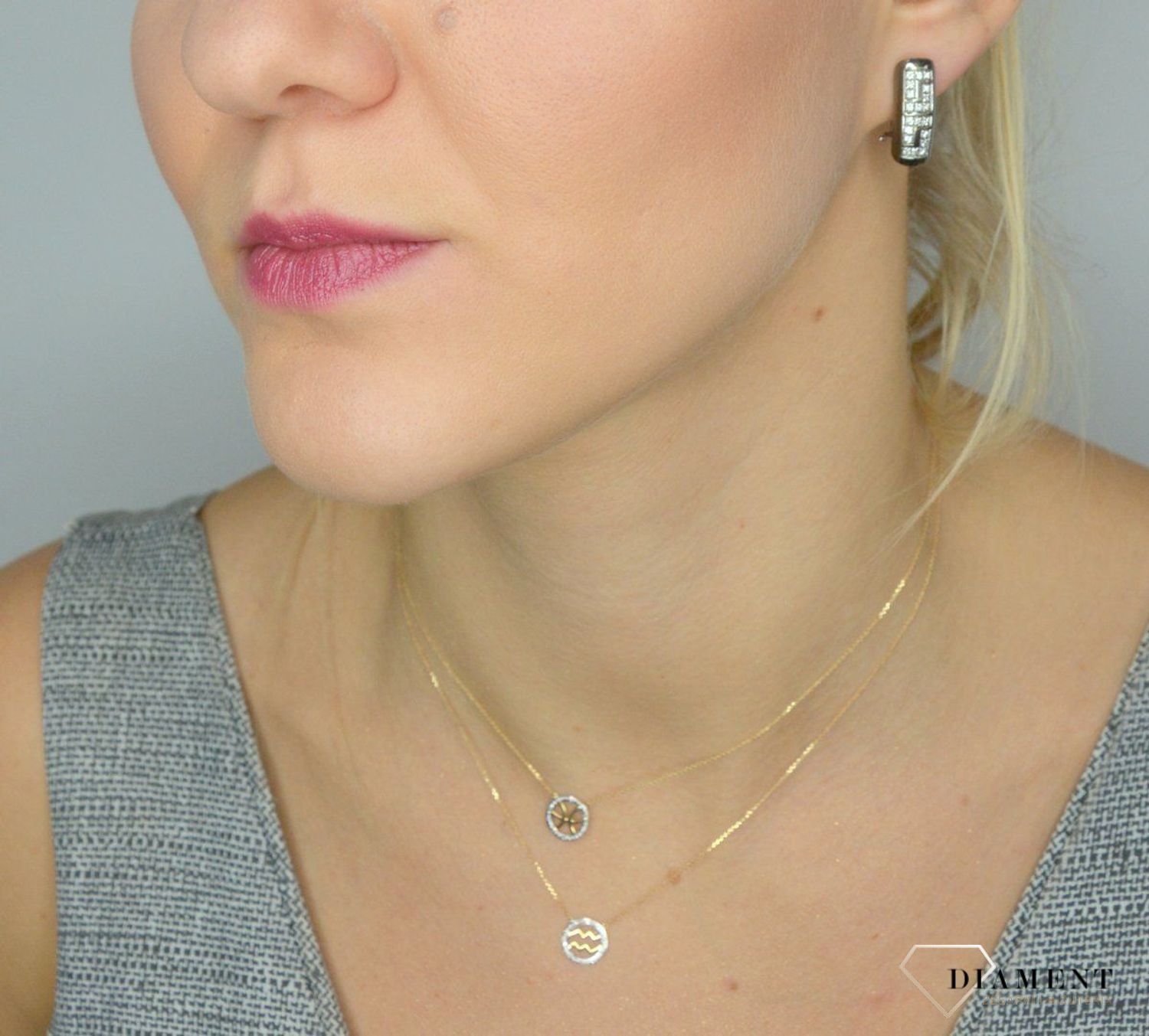 Kolczyki złote wiszące DIAMENT rodowane białe złoto i diamenty 'Guci' E56853 WSI 0,40ct40.jpg