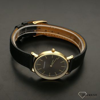 Zegarek damski na skórzanym pasku Timemaster 022-4. Zegarek na czarnym pasku. Subtelny i elegancki zegarek dla każdej kobiety. Z (5).jpg