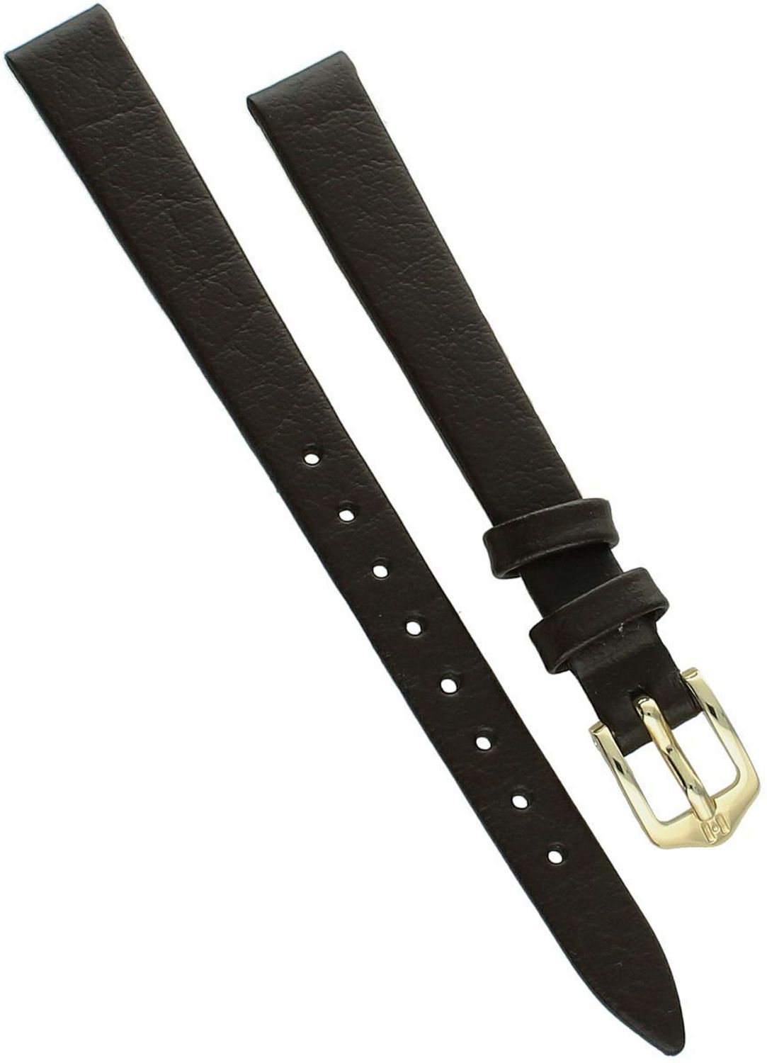 Pasek Hirsch 10 mm damski ciemnobrązowy skórzany wodoodporny ze złotą klamrą z logo – naturalna skóra.jpg