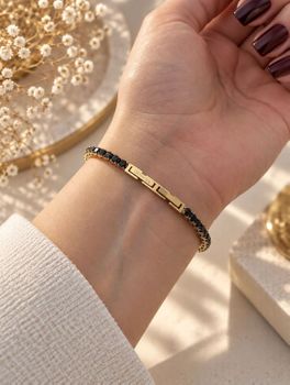 Bransoletka COEUR DE LION Tennis czarne cyrkonie  Diament (1).jpg