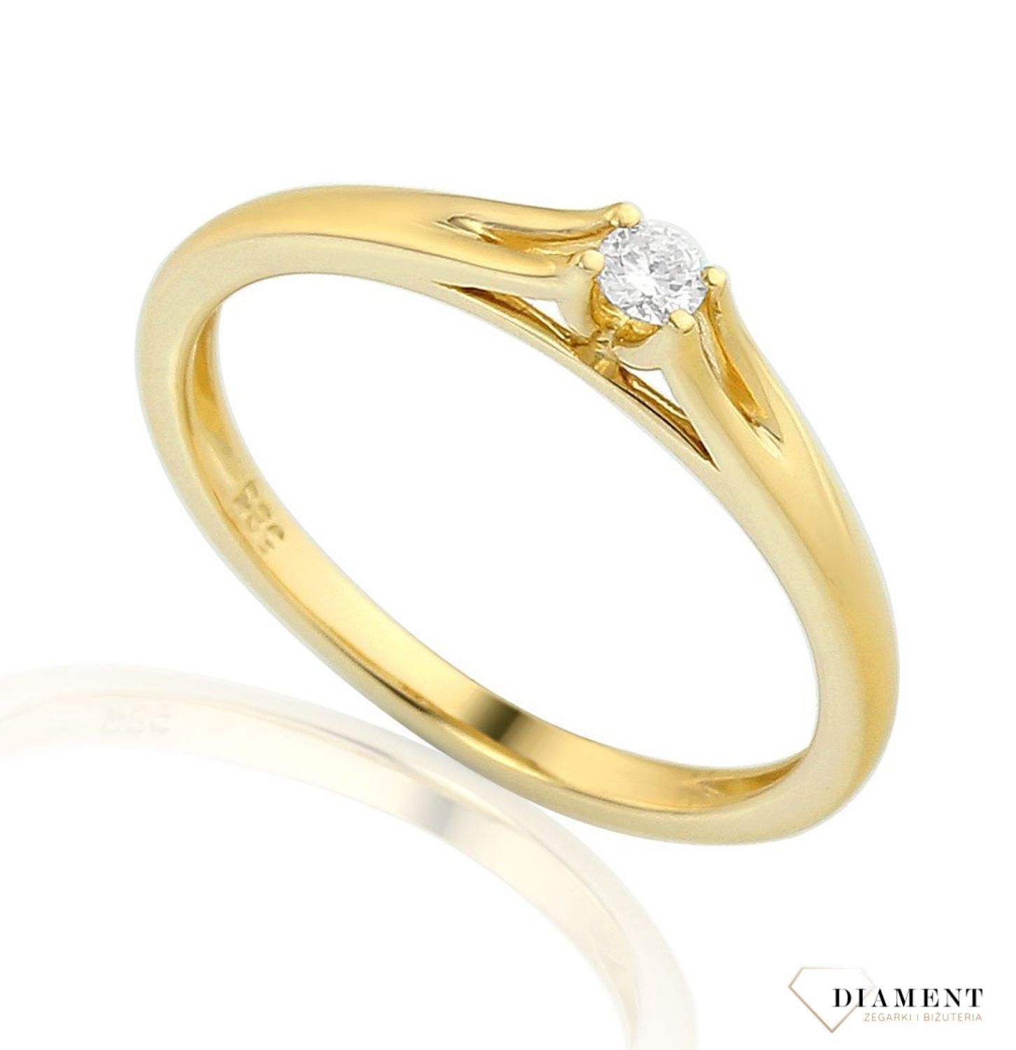 Pierścionek złoty DIAMENT zaręczynowy, diament 42407RD2A.jpg