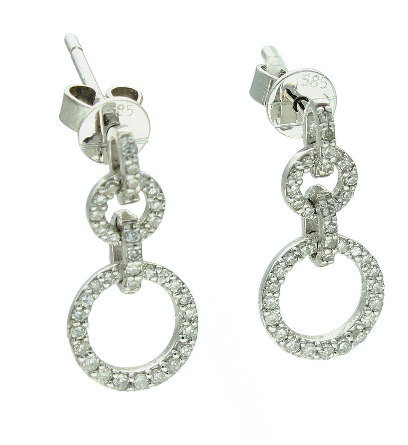 Kolczyki złote 585  z diamentami 0660014641. Kolczyki złote 585 z diamentami to idealny pomysł na prezent dla kobiety. Złote kolczyki wkrętki 585 z diamentami (2).jpg