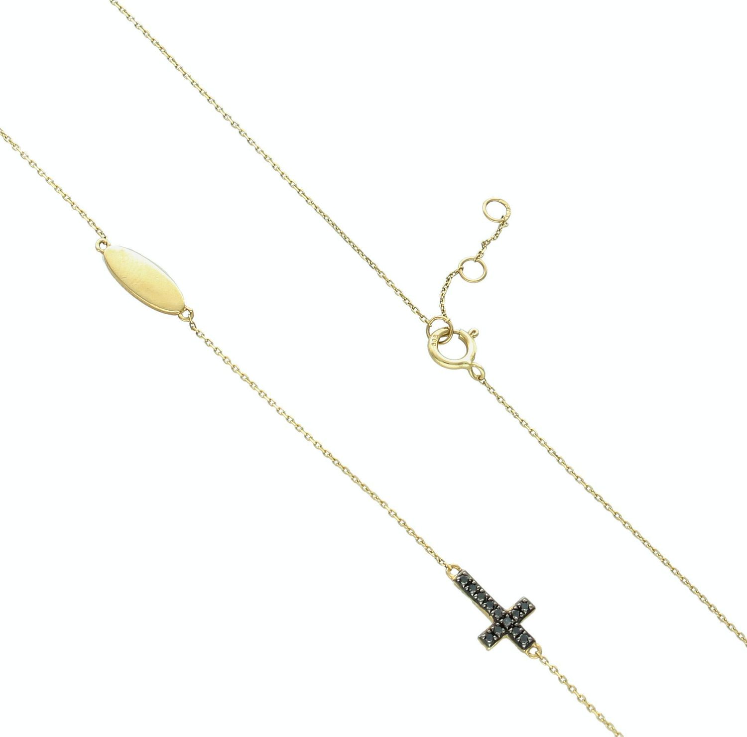 Złoty naszyjnik z krzyżykiem wysadzanym czarnymi brylantami N04549 Y0660052494 ✓Złote naszyjniki z brylantami ✓ Złote Naszyjniki Damskie w Sklepie z Biżuterią zegarki-diament.pl✓Piękne i Eleganckie Naszyjniki dla Kobiet✓Praw (1).jpg