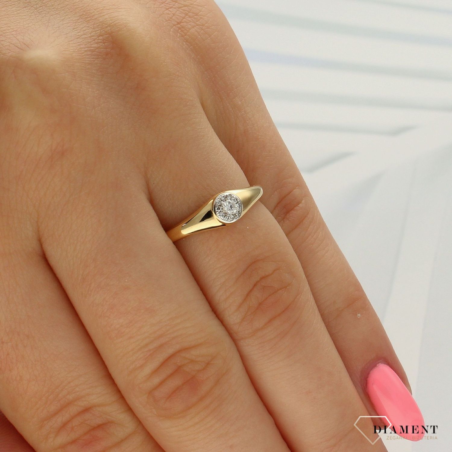 Pierścionek złoty DIAMENT 585, diamenty 0660061716.jpg