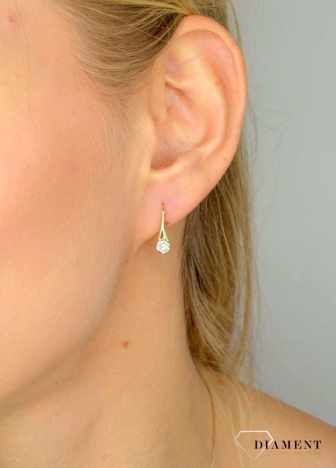 Kolczyki złote DIAMENT żółte złoto, diamenty 0660061773.jpg