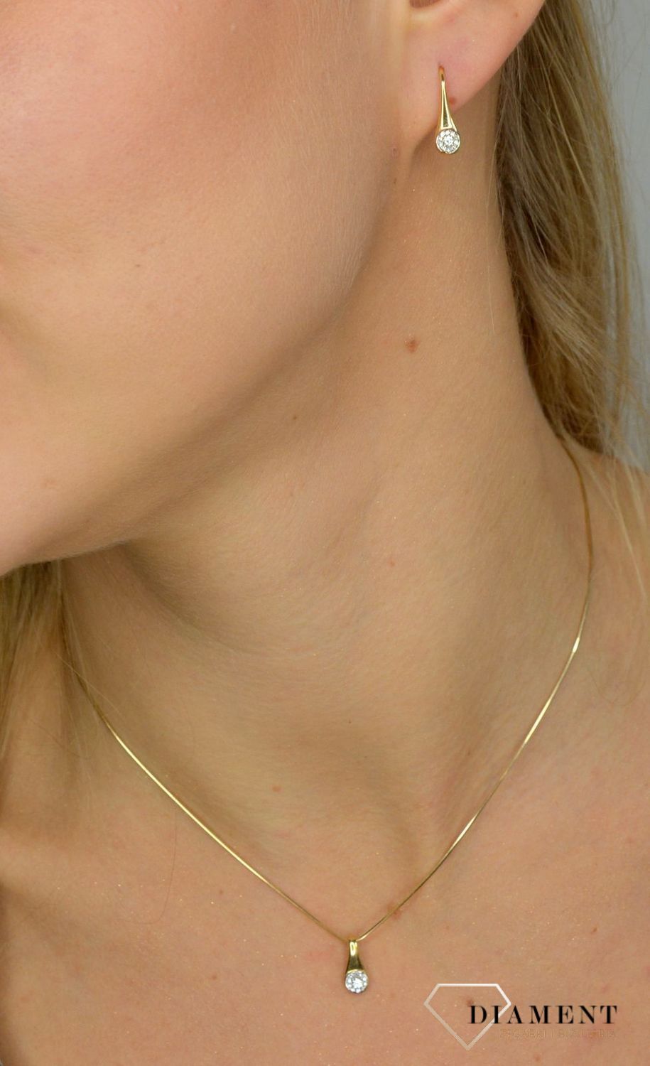 Kolczyki złote DIAMENT żółte złoto, diamenty 0660061773.jpg