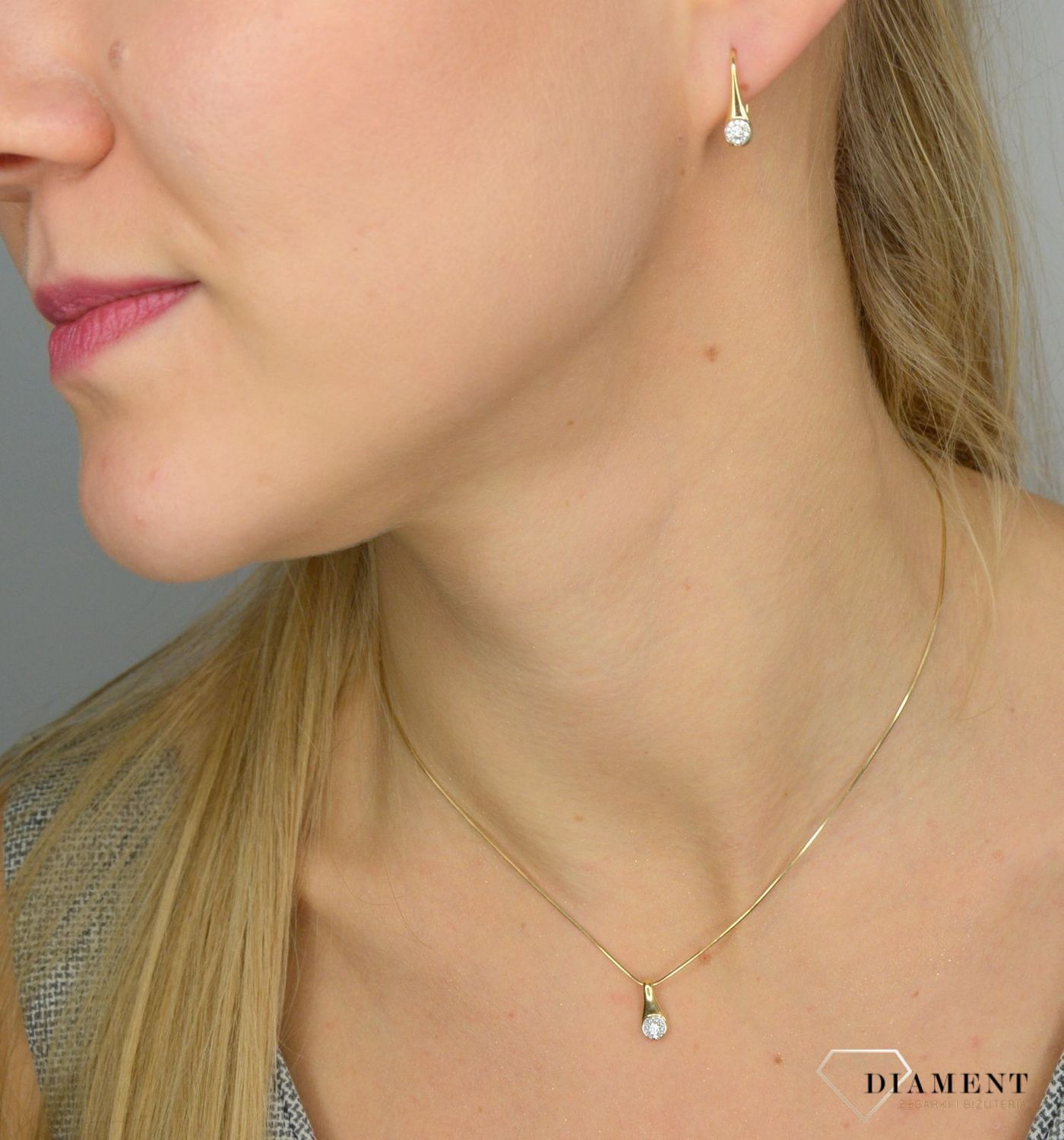 Kolczyki złote DIAMENT żółte złoto, diamenty 0660061773.jpg