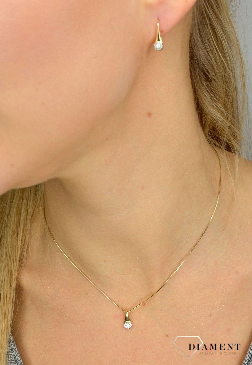 Kolczyki złote DIAMENT żółte złoto, diamenty 0660061773.jpg