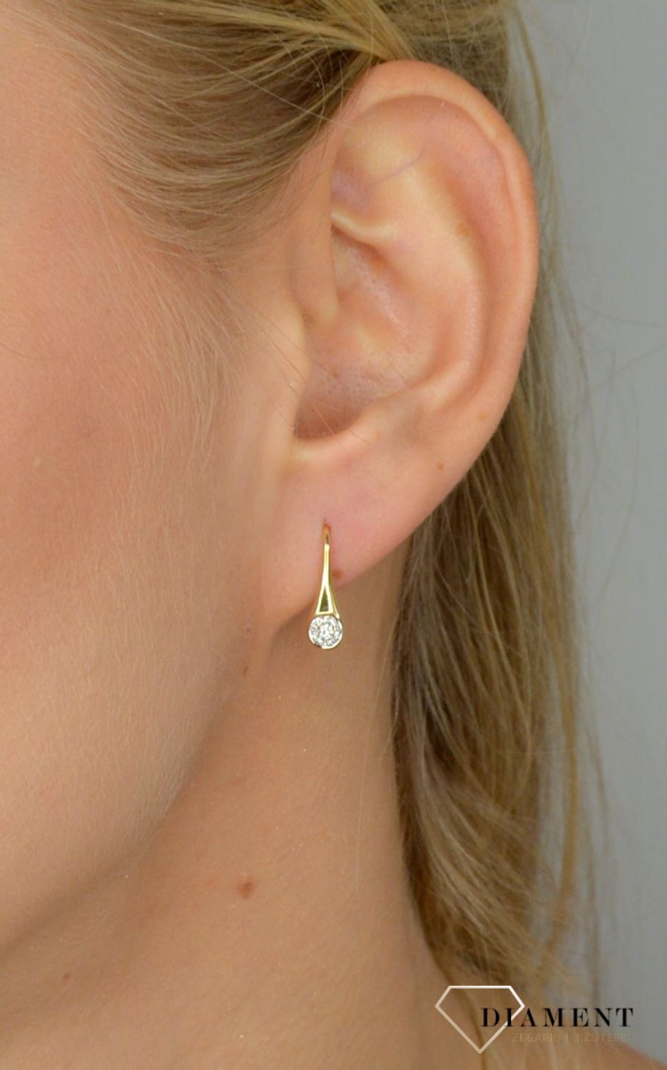 Kolczyki złote DIAMENT żółte złoto, diamenty 0660061773.jpg