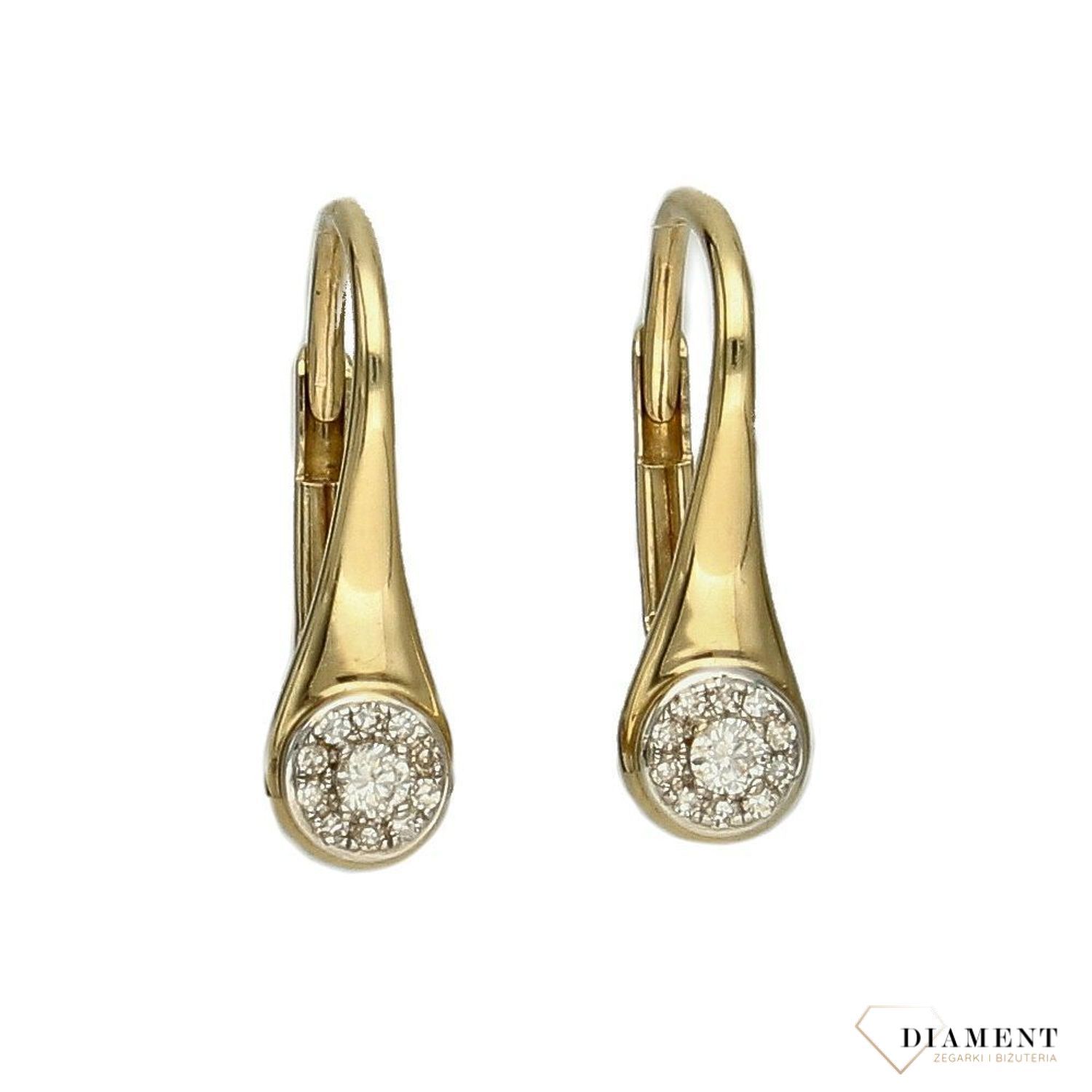 Kolczyki złote DIAMENT żółte złoto, diamenty 0660061773.jpg
