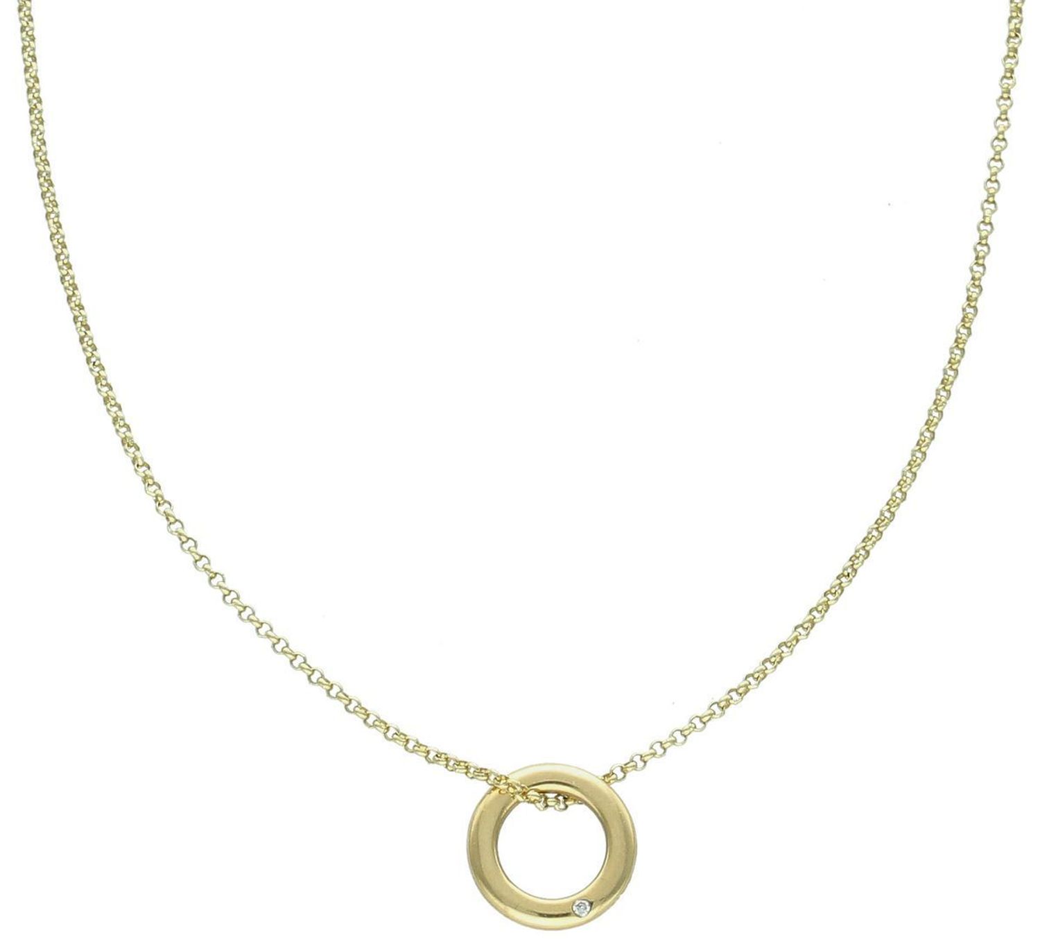 Złoty naszyjnik damski DIAMENT ruchome kółeczko N04968Y 1.jpg