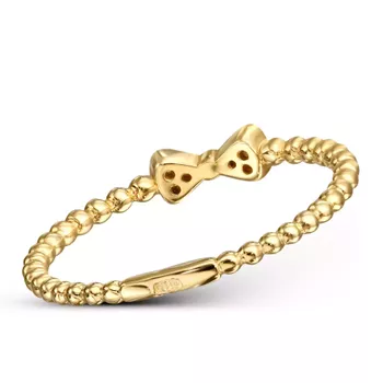 Złoty Pierścionek z Diamentami 585 Kokardka z Blaskiem - Rozmiar 14  R61161 (2).webp