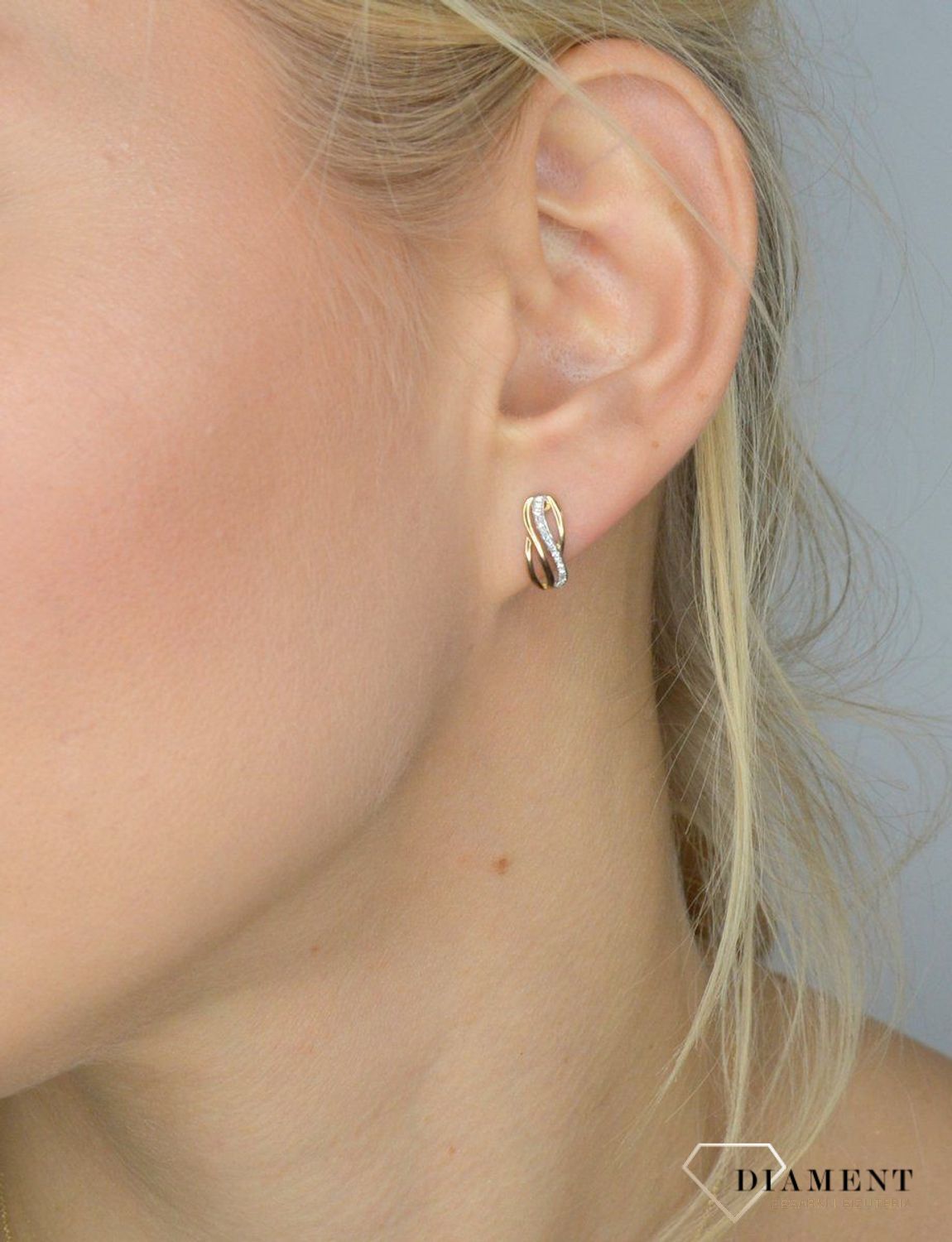 Złote kolczyki DIAMENT 585 diamenty 0660073069.jpg