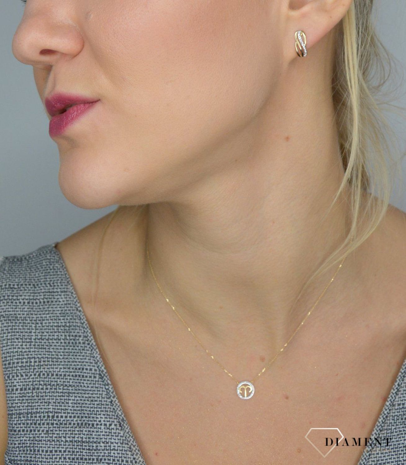 Złote kolczyki DIAMENT 585 diamenty 0660073069.jpg