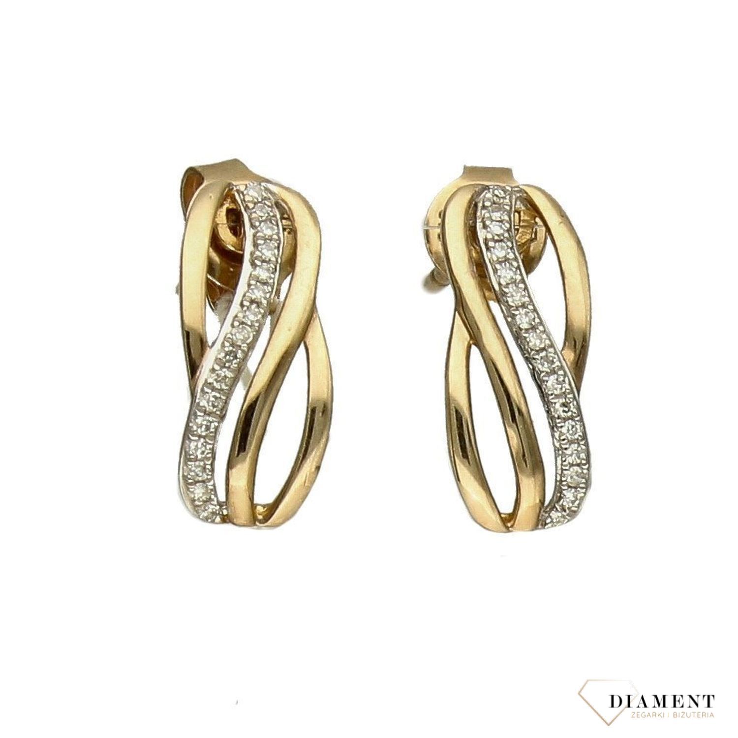 Złote kolczyki DIAMENT 585 diamenty 0660073069.jpg