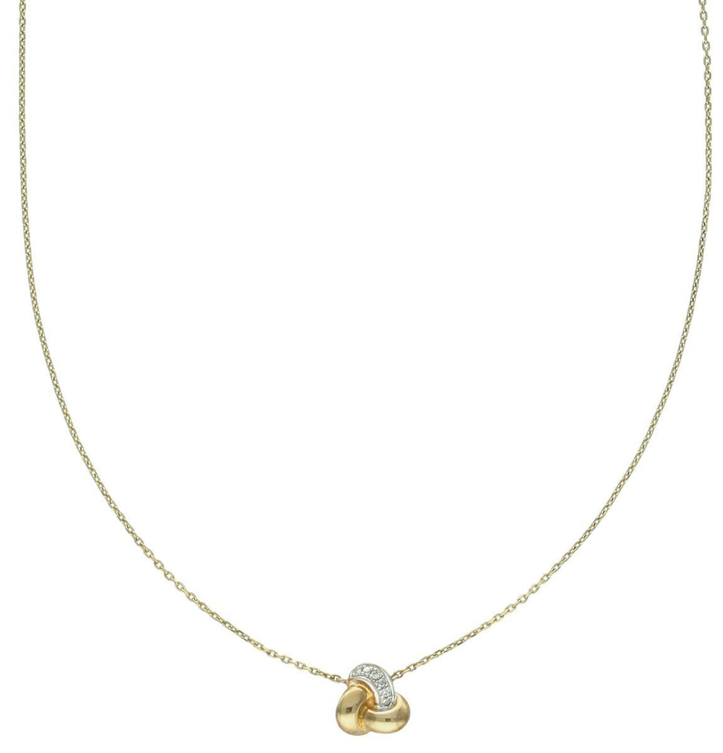 Naszyjnik złoty celebrytka z diamentami pr 375, HP1 0,01ct3 N05647Y  Elegancki i subtelny złoty naszyjnik typu celebrytka, ozdobiony trzema diamentami, to ponadczasowy 1.jpg