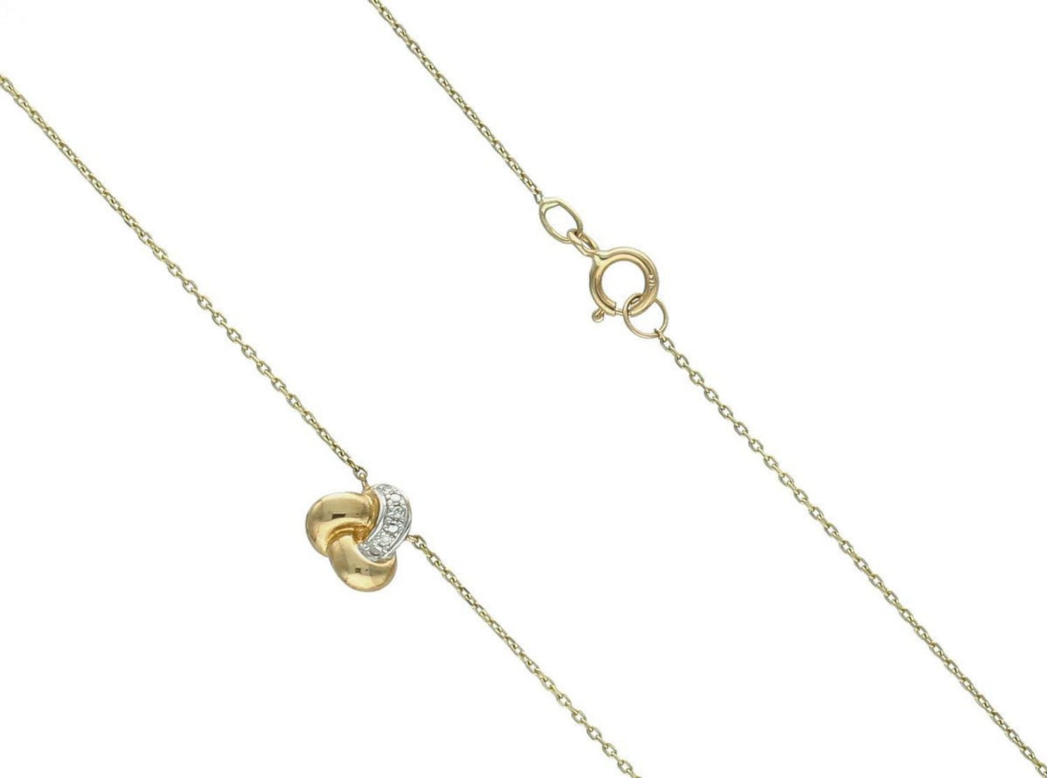 Naszyjnik złoty celebrytka z diamentami pr 375, HP1 0,01ct3 N05647Y  Elegancki i subtelny złoty naszyjnik typu celebrytka, ozdobiony trzema diamentami, to ponadczasowy 1.jpg