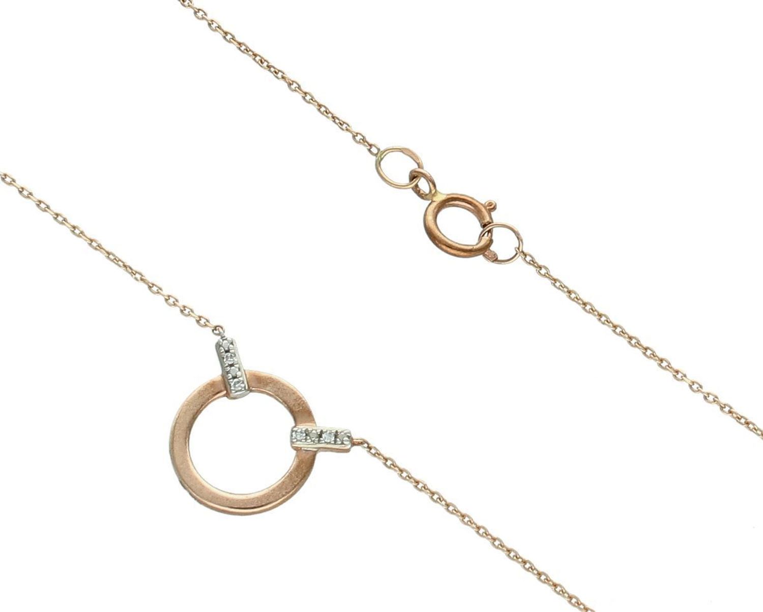 Złoty naszyjnik celebrytka DIAMENT 'kółeczko z diamentem' 375. Wyjątkowo delikatny i prosty w swojej formie złoty naszyjnik wysadzany brylantami. Uniwersalny splot łańcuszka typu ankier.1.jpg