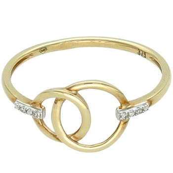 Złoty Pierścionek z Diamentami 375 – Podwójne Koło Elegancji  R65980Y diamenty.jpg