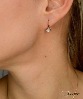 Kolczyki złote wiszące DIAMENT białe złoto, diamenty 0660076910. Kolczyki dwoma brylantami wielkości 0,11 ct. Przepiękne kolczyki złote z brylantami.  (5).JPG