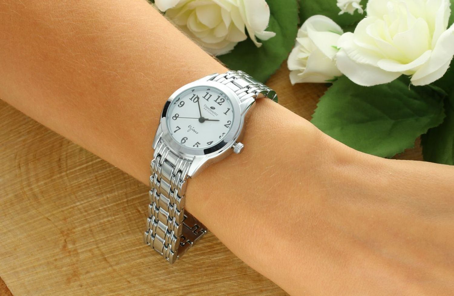 zegarek damski, zegarek Timemaster, zegarek kwarcowy damski, srebrny zegarek damski, zegarek z bransoletą, klasyczny zegarek damski, zegarek na prezent, polski zegarek damski, 1.jpg