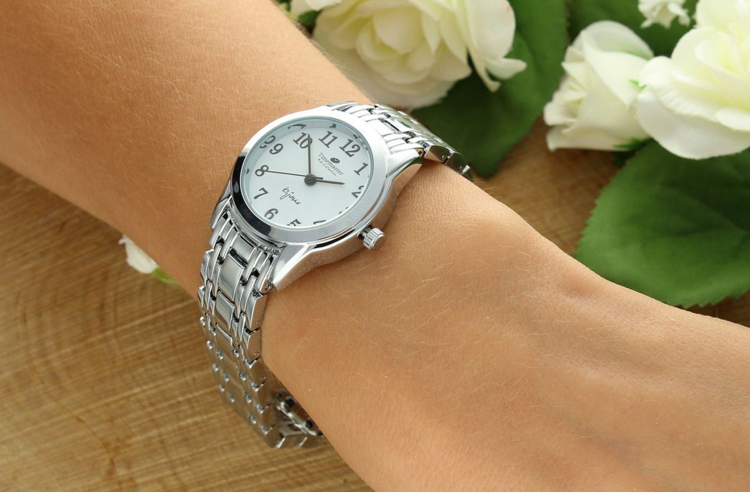 zegarek damski, zegarek Timemaster, zegarek kwarcowy damski, srebrny zegarek damski, zegarek z bransoletą, klasyczny zegarek damski, zegarek na prezent, polski zegarek damski, 1.jpg