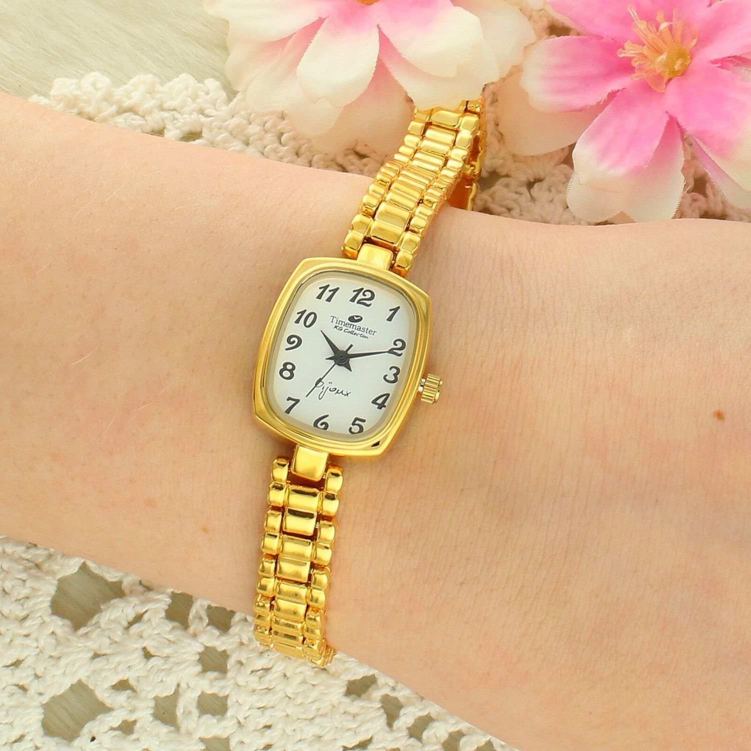 Zegarek damski Timemaster Bijoux 070-414 – złoty, klasyczna tarcza, bransoleta z ogniw, mechanizm kwarcowy.jpg