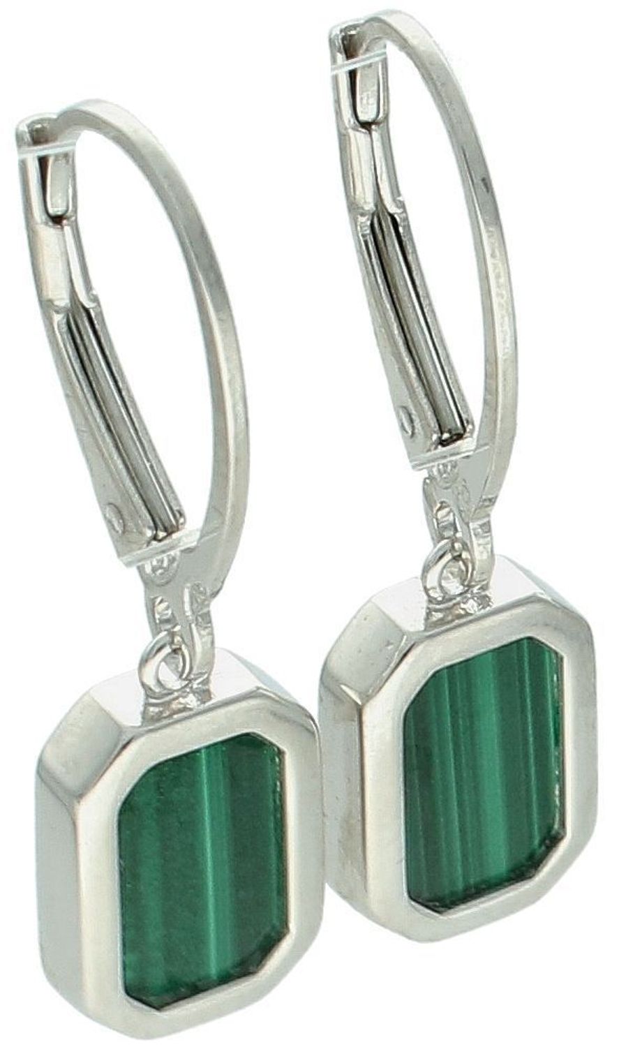 Kolczyki damskie wiszące prostokątne z malachitem próba 925, 0712775197 Te eleganckie kolczyki damskie wykonane ze srebra próby 925 to wyrafinowane połączenie klasycznego stylu 1.jpg
