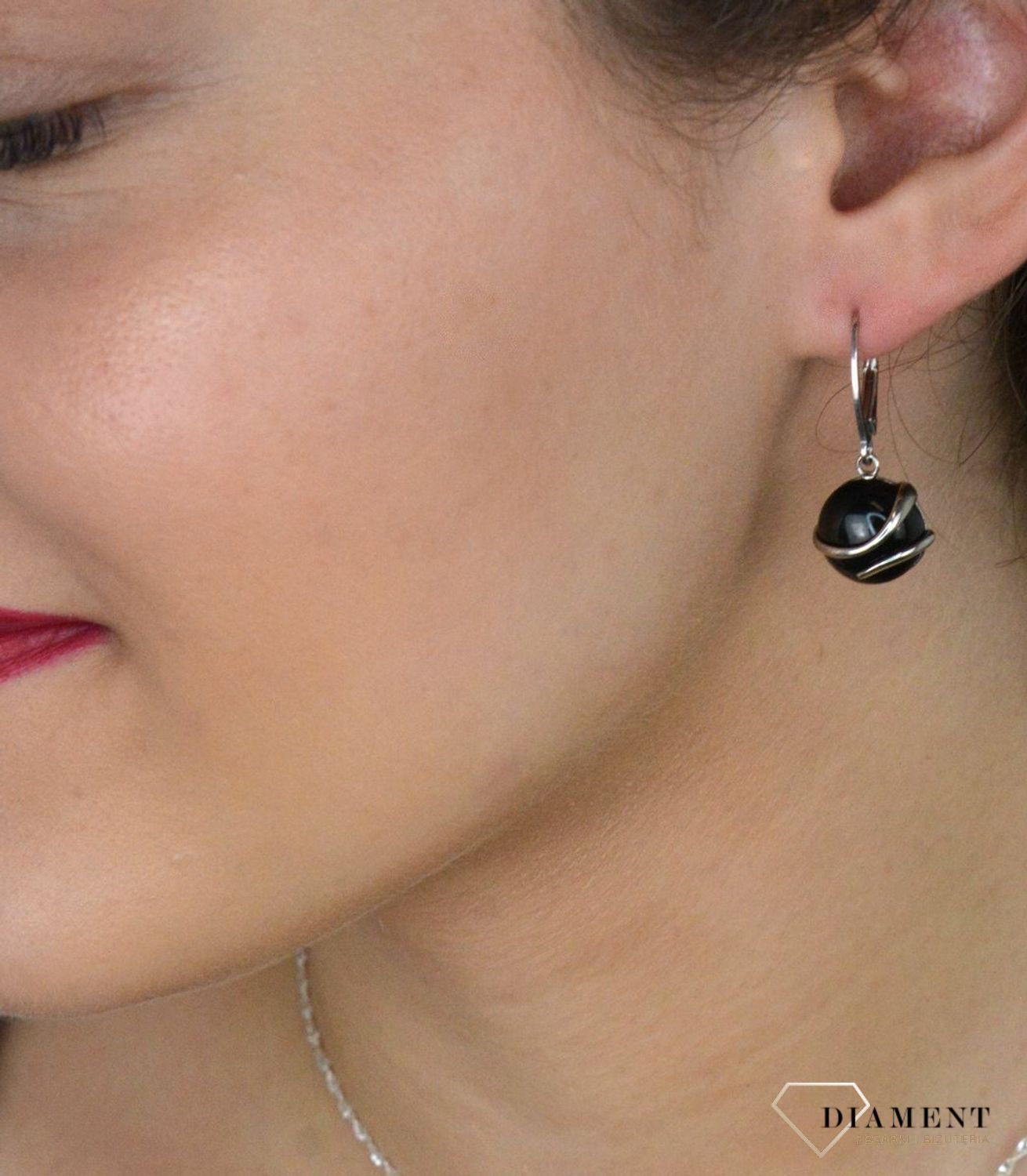 Kolczyki srebrne wiszące z onyksem pr 925, 0712776893.jpg