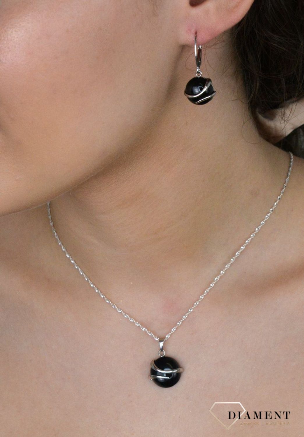 Kolczyki srebrne wiszące z onyksem pr 925, 0712776893.jpg