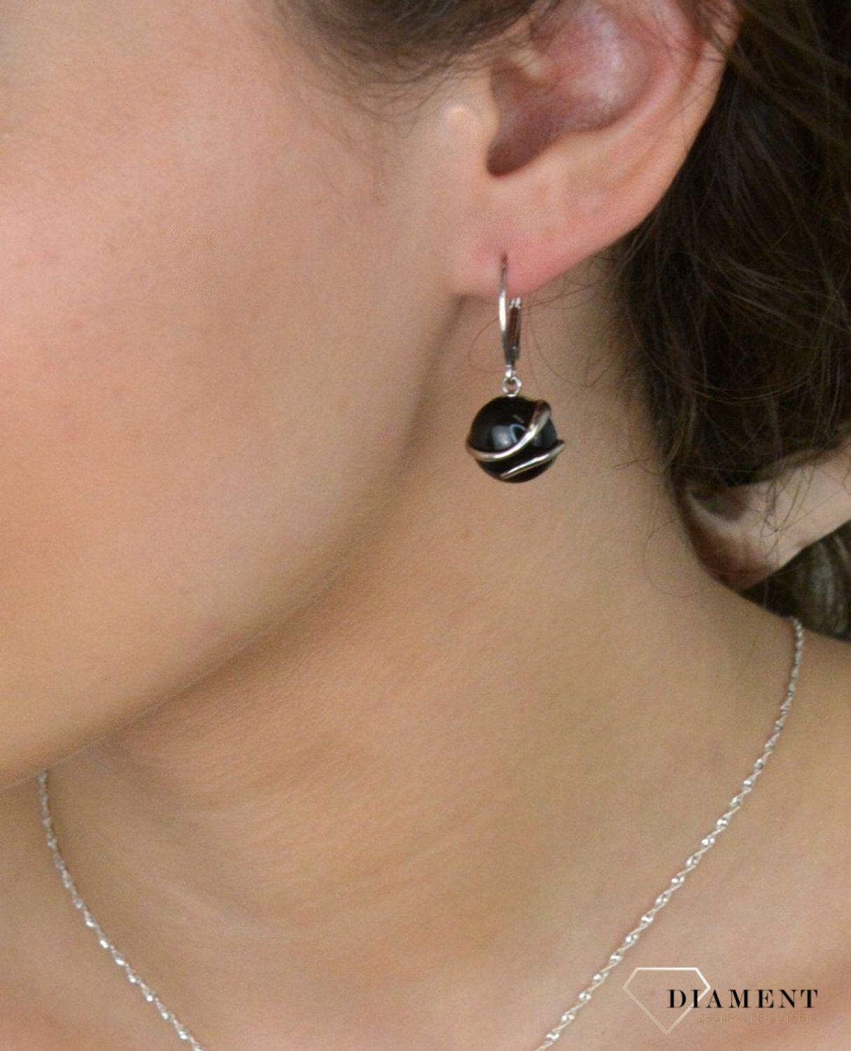 Kolczyki srebrne wiszące z onyksem pr 925, 0712776893.jpg