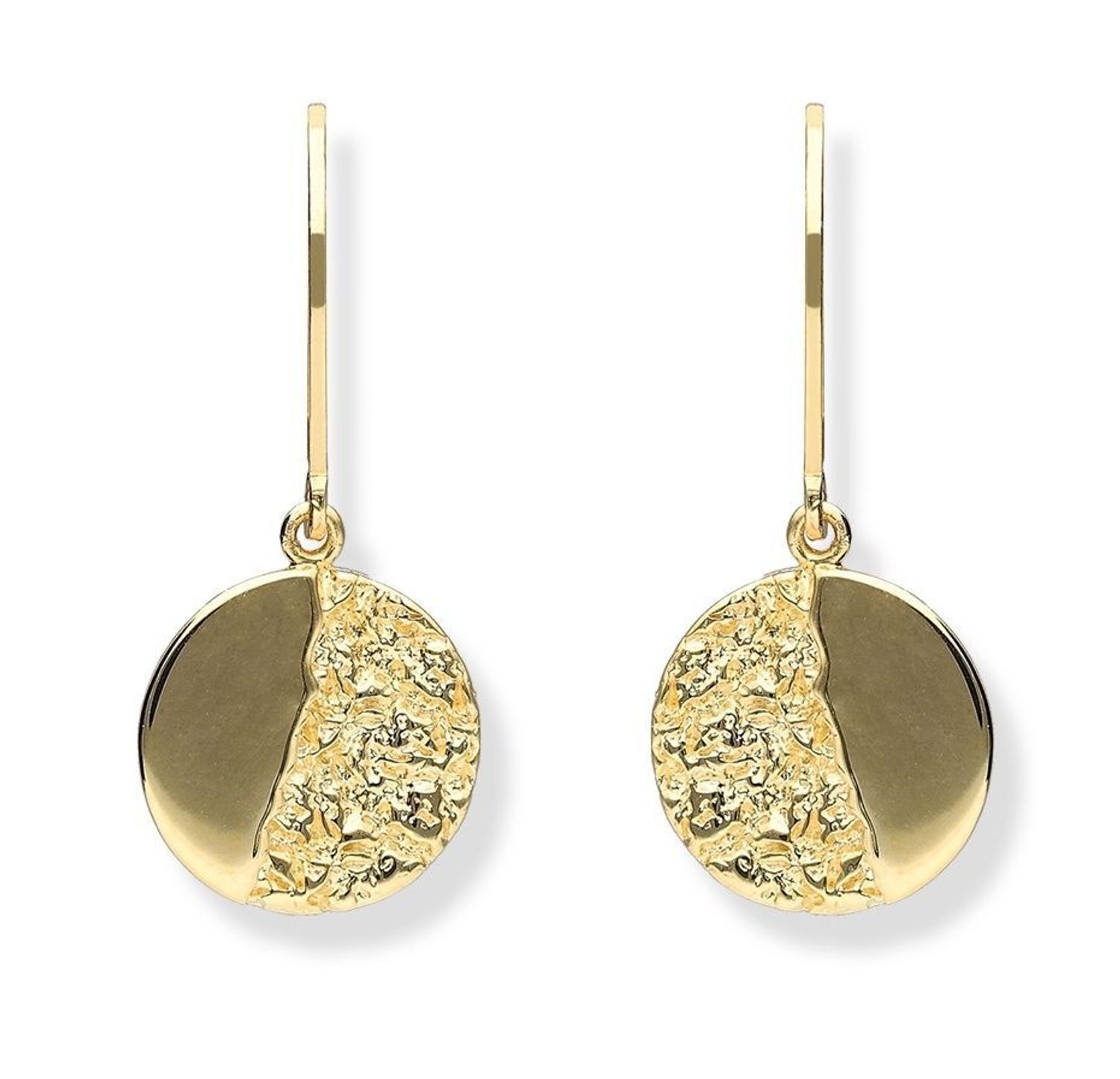 Srebrne kolczyki pozłacane wiszące z efektem pogniecionej blaszki 0712854090. Kolczyki z zapięciem angielskim. Bardzo wygodne i klasyczne zapięcie. Kolczyki można połączyć z pozostała bi (2).jpg