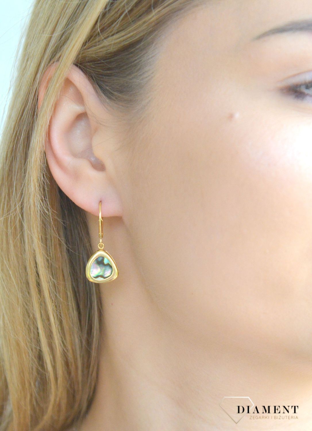 Srebrne kolczyki damskie 925 pokryte złotem z muszlą naturalną 0712858190 (2).jpg