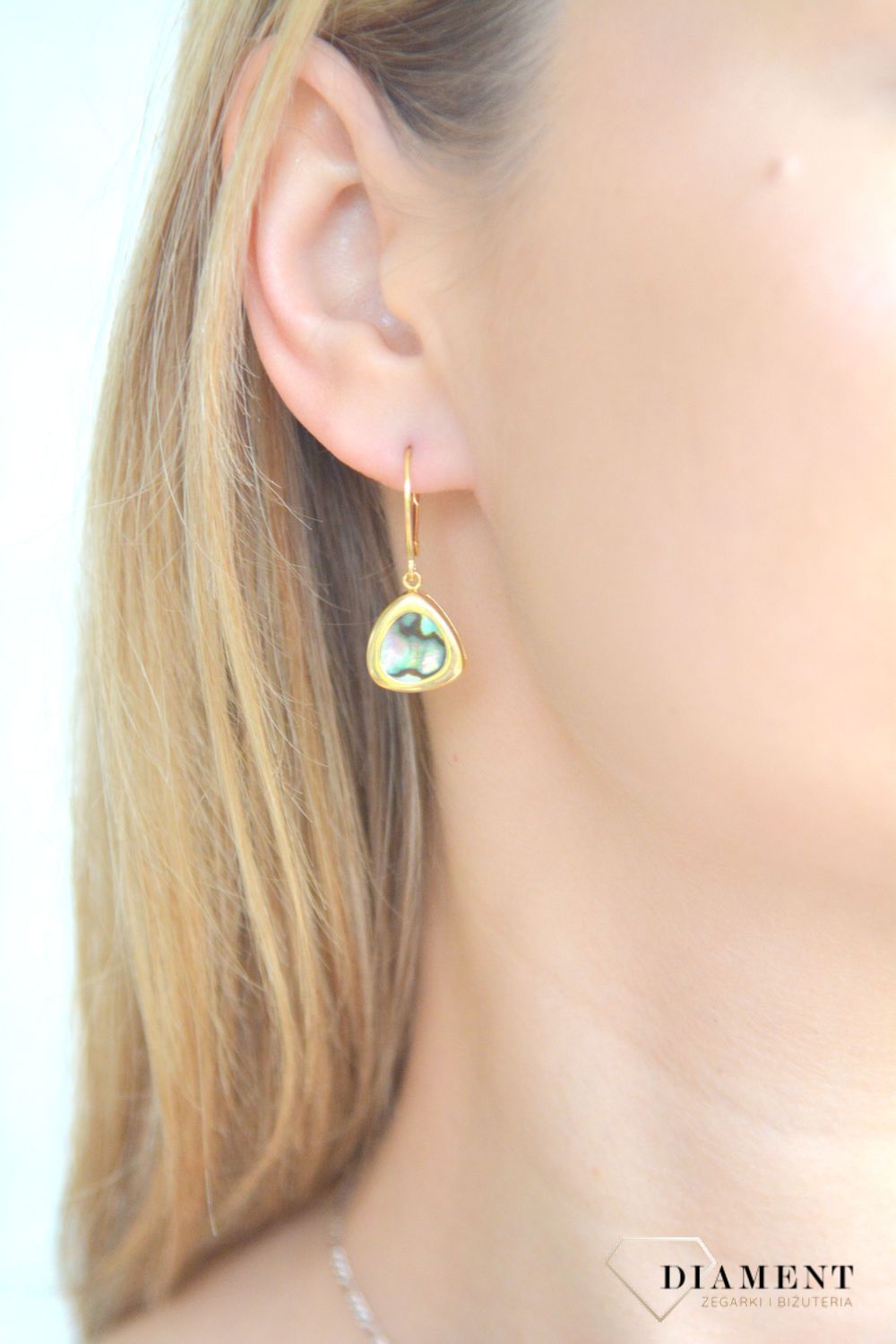 Srebrne kolczyki damskie 925 pokryte złotem z muszlą naturalną 0712858190 (2).jpg