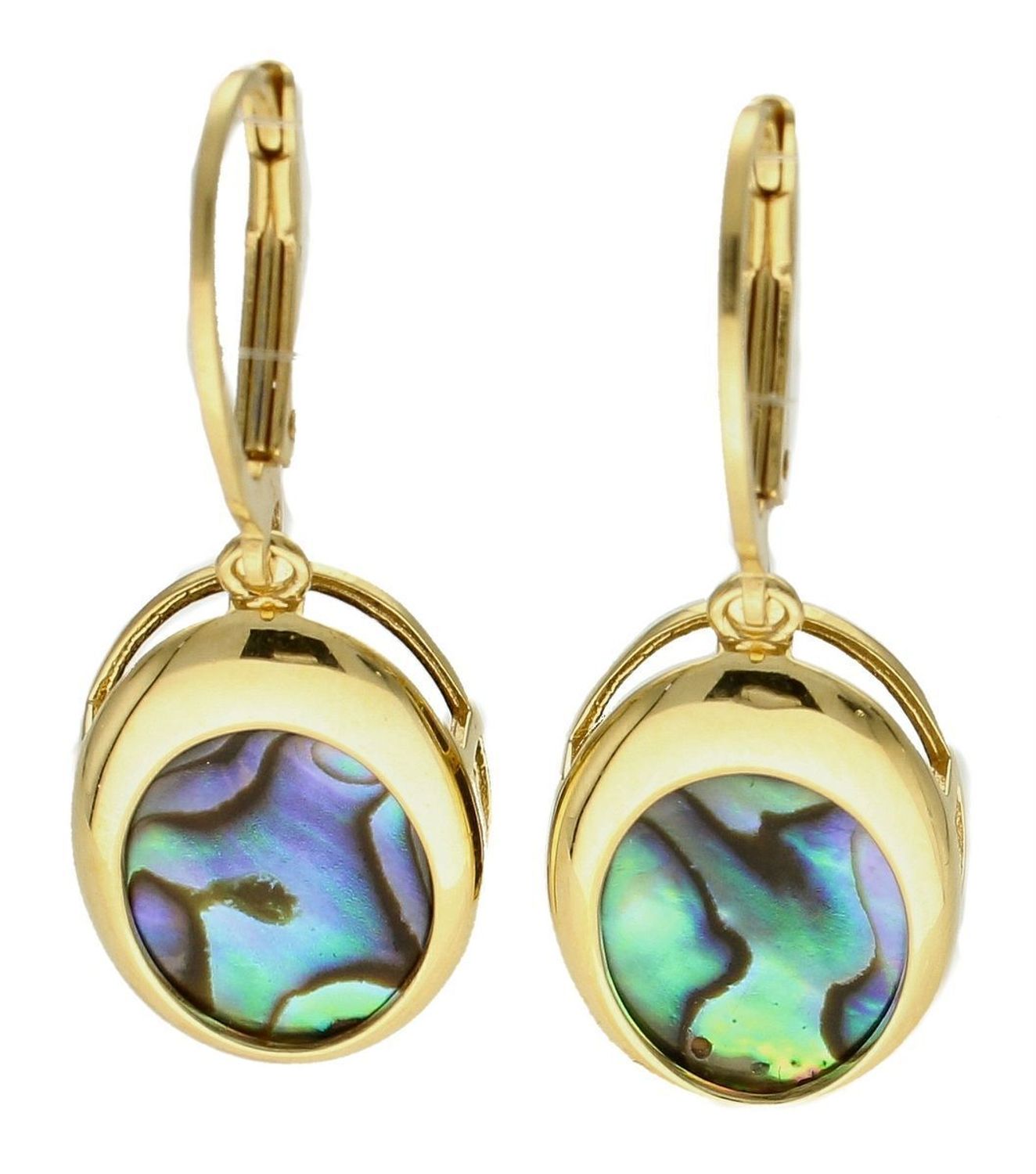 Srebrne kolczyki wiszące pokryte złotem z muszlą naturalną 0712858290. Kolczyki o owalnym kształcie z muszlą naturalną to doskonała propozycja dla osób szukających modnych, minimalistycznych dodatków. Kolczyki z wygodnym zapięciem .jpg