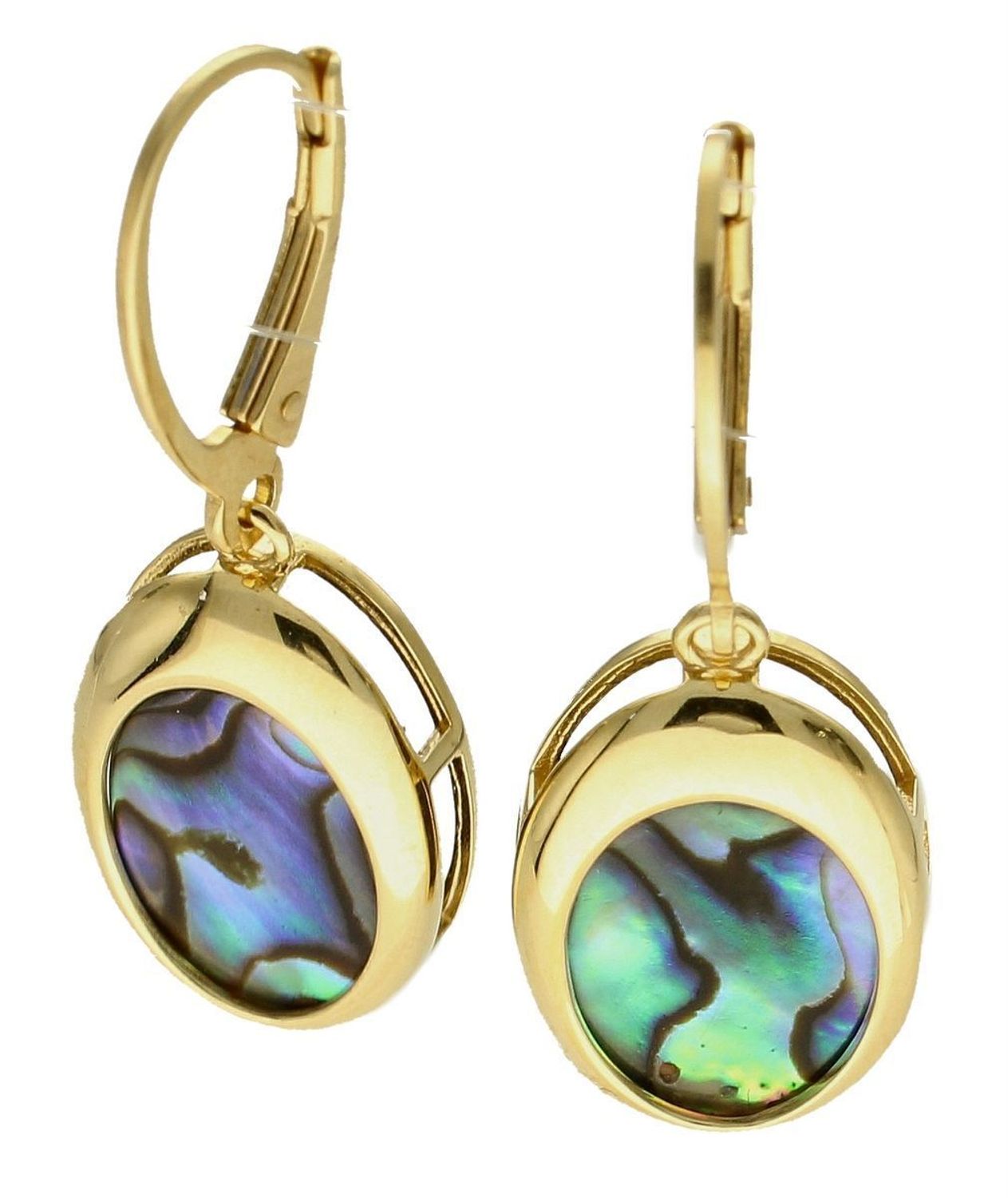 Srebrne kolczyki wiszące pokryte złotem z muszlą naturalną 0712858290. Kolczyki o owalnym kształcie z muszlą naturalną to doskonała propozycja dla osób szukających modnych, minimalistycznych dodatków. Kolczyki z wygodnym zapięciem .jpg