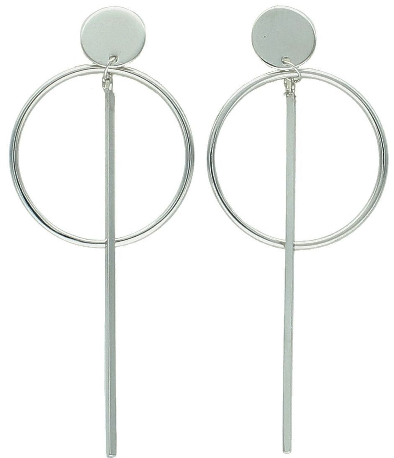 Kolczyki srebrne wiszące kółeczka z patyczkiem próba 925, 0717021800 Eleganckie, a zarazem z nutą artystycznej swobody – te srebrne kolczyki to propozycja dla kobiet, które lubią nowoczesne 1.jpg