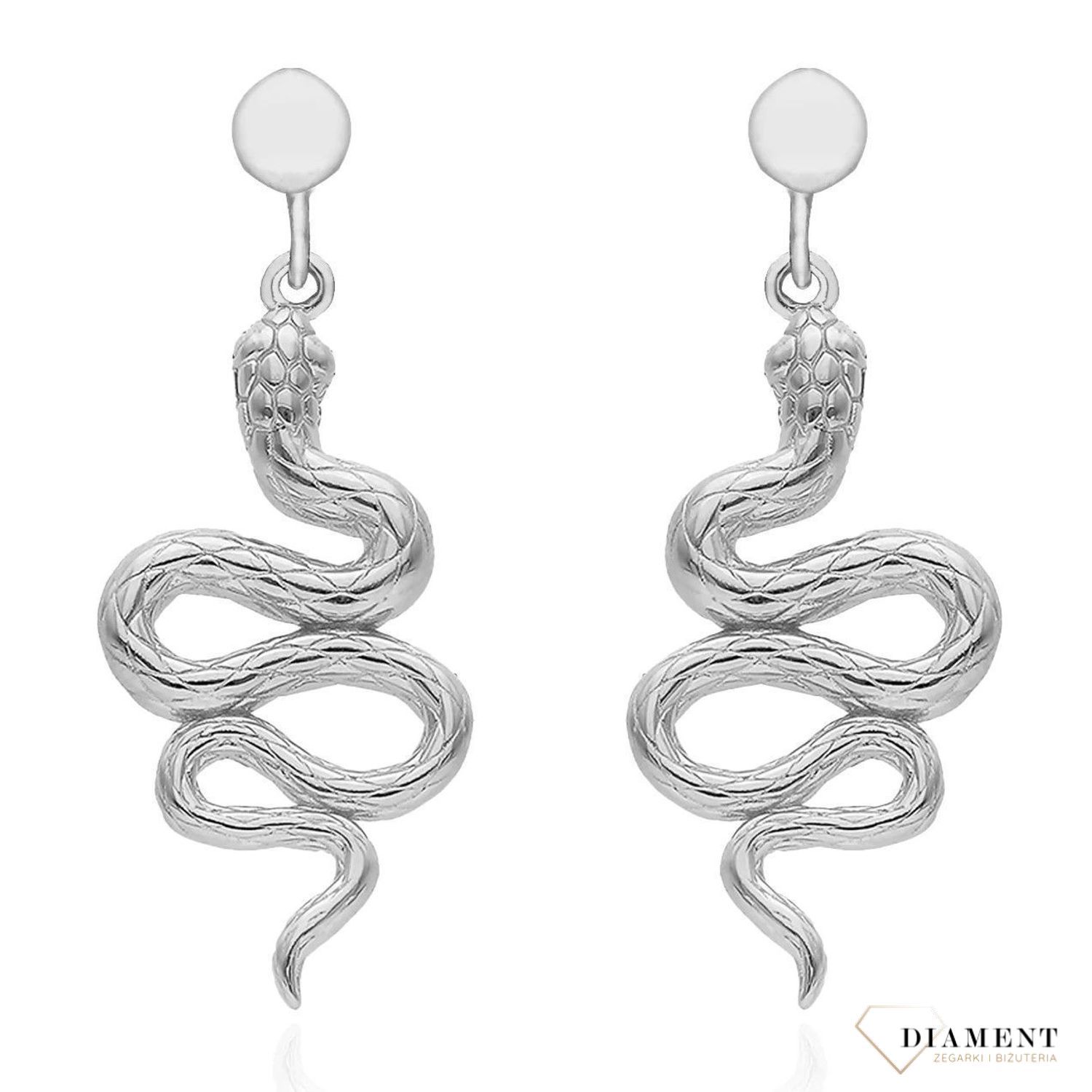 Srebrne kolczyki damskie 925 wiszące Węże 0717048700. Srebrne kolczyki damskie. Kolczyki srebrne żmije. Kolczyki na sztyft wiszące. Kolczyki damskie ze wzorem węża, żmji. Kolczyki srebrne damskie na prezent..jpg