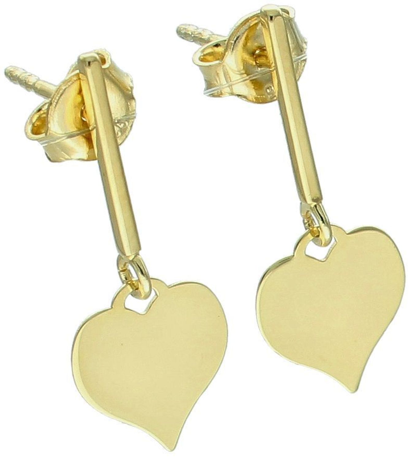 Kolczyki srebrne pozł. wiszące serca pr 925, 0718034100  Srebrne kolczyki wiszące serduszka blaszki zostały wykonane z najwyższej jakości srebra próby 925, 1.jpg