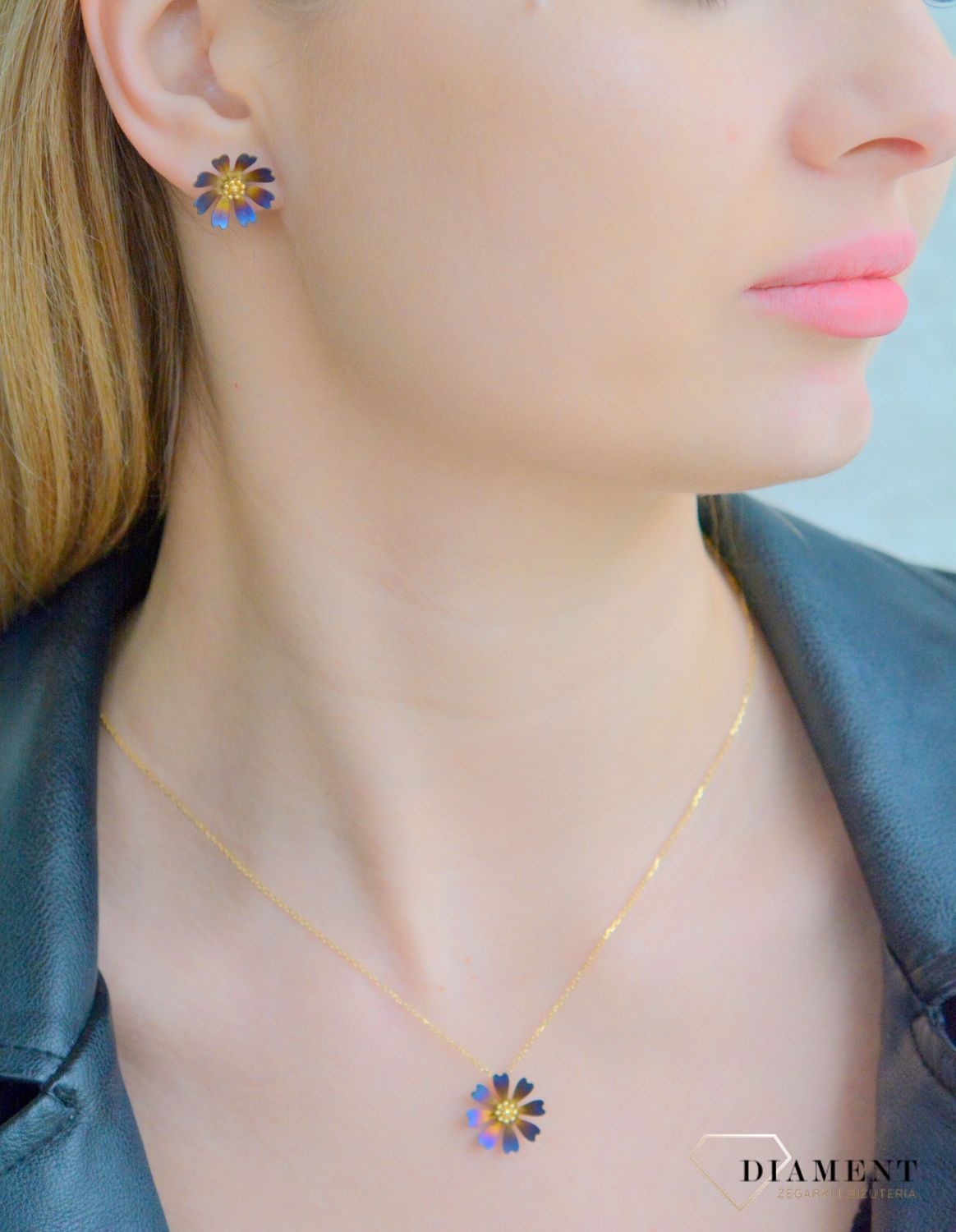 Srebrne kolczyki damskie pozłacane Kwiat z tytanem 0718065800.jpg