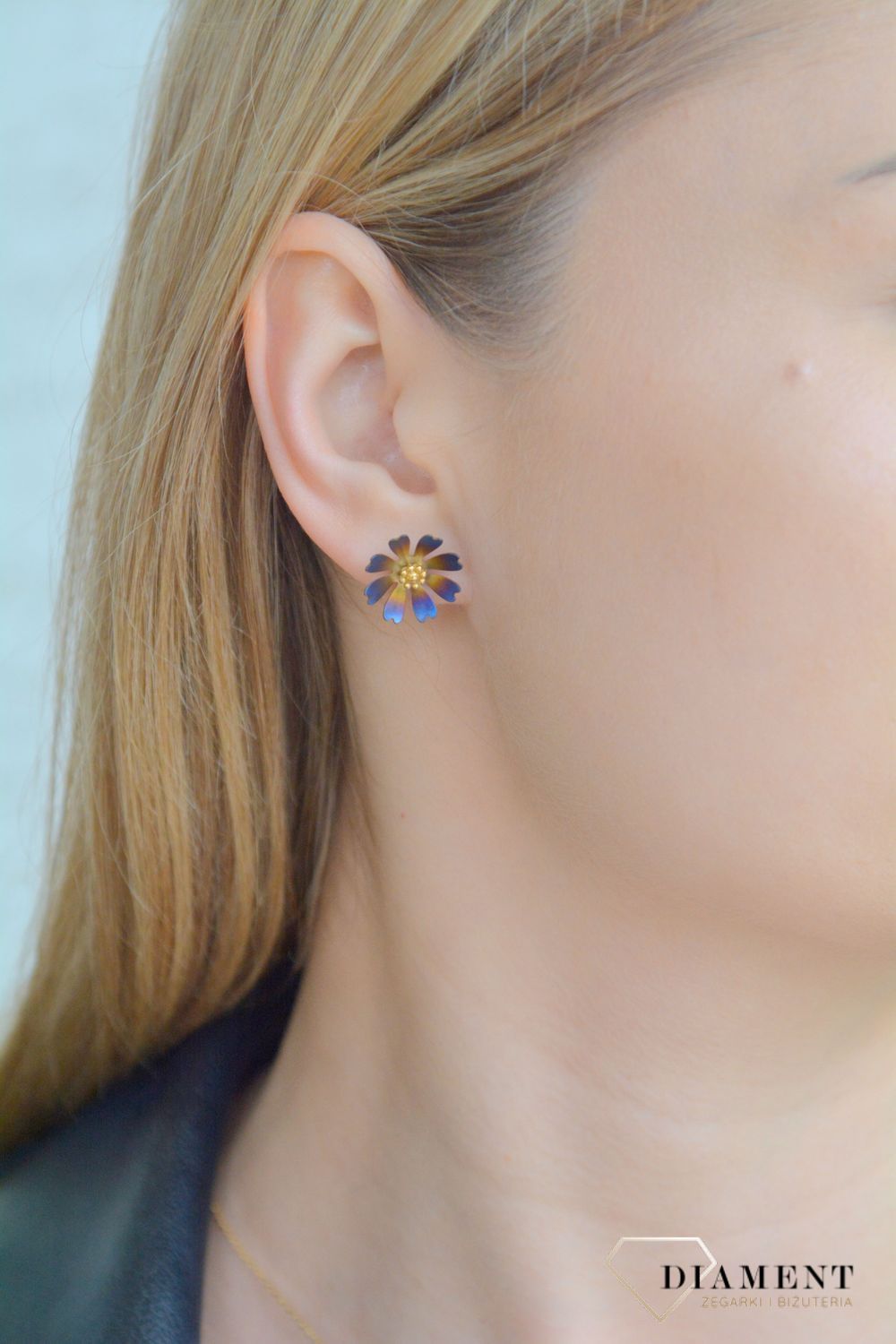 Srebrne kolczyki damskie pozłacane Kwiat z tytanem 0718065800.jpg