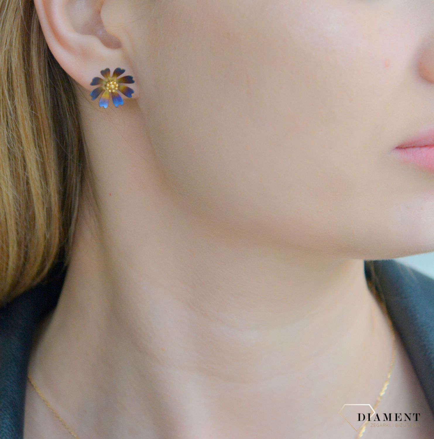 Srebrne kolczyki damskie pozłacane Kwiat z tytanem 0718065800.jpg